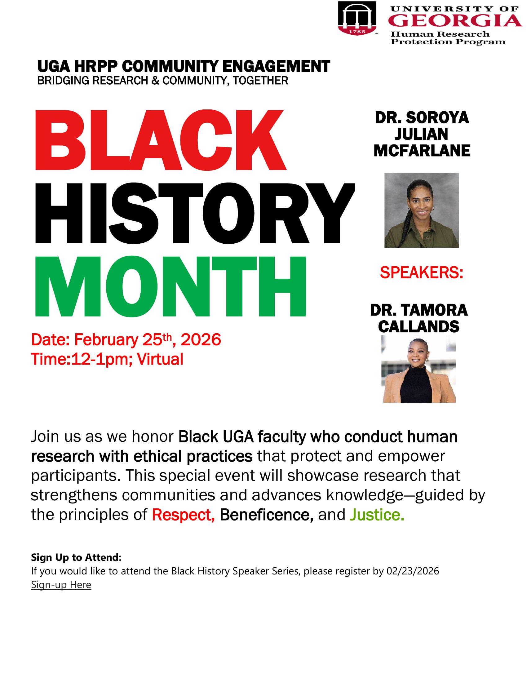 Black History Month Speaker Series: Bridging Research & Community